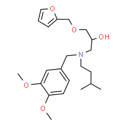 ChemSpider 2D Image | 1-[(3,4-Dimethoxybenzyl)(3-methylbutyl)amino]-3-(2-furylmethoxy)-2-propanol | C22H33NO5