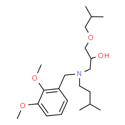 ChemSpider 2D Image | 1-[(2,3-Dimethoxybenzyl)(3-methylbutyl)amino]-3-isobutoxy-2-propanol | C21H37NO4