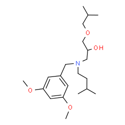 ChemSpider 2D Image | 1-[(3,5-Dimethoxybenzyl)(3-methylbutyl)amino]-3-isobutoxy-2-propanol | C21H37NO4