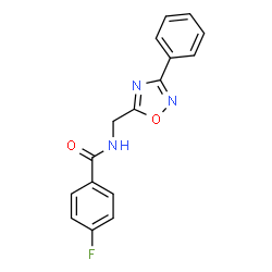 ChemSpider 2D Image | 4-Fluoro-N-[(3-phenyl-1,2,4-oxadiazol-5-yl)methyl]benzamide | C16H12FN3O2