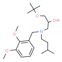 ChemSpider 2D Image | 1-[(2,3-Dimethoxybenzyl)(3-methylbutyl)amino]-3-[(2-methyl-2-propanyl)oxy]-2-propanol | C21H37NO4