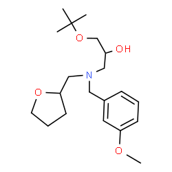 ChemSpider 2D Image | 1-[(3-Methoxybenzyl)(tetrahydro-2-furanylmethyl)amino]-3-[(2-methyl-2-propanyl)oxy]-2-propanol | C20H33NO4