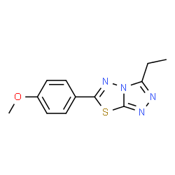 ChemSpider 2D Image | 3-Ethyl-6-(4-methoxyphenyl)[1,2,4]triazolo[3,4-b][1,3,4]thiadiazole | C12H12N4OS