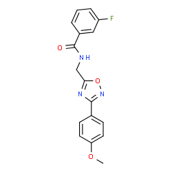 ChemSpider 2D Image | 3-Fluoro-N-{[3-(4-methoxyphenyl)-1,2,4-oxadiazol-5-yl]methyl}benzamide | C17H14FN3O3