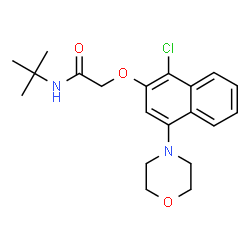 ChemSpider 2D Image | 2-{[1-Chloro-4-(4-morpholinyl)-2-naphthyl]oxy}-N-(2-methyl-2-propanyl)acetamide | C20H25ClN2O3