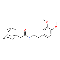 ChemSpider 2D Image | 2-(Adamantan-1-yl)-N-[2-(3,4-dimethoxyphenyl)ethyl]acetamide | C22H31NO3