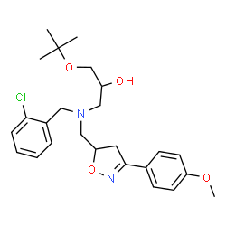ChemSpider 2D Image | 1-[(2-Chlorobenzyl){[3-(4-methoxyphenyl)-4,5-dihydro-1,2-oxazol-5-yl]methyl}amino]-3-[(2-methyl-2-propanyl)oxy]-2-propanol | C25H33ClN2O4