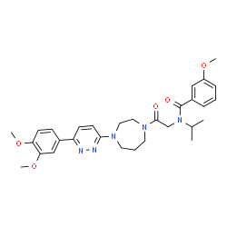 ChemSpider 2D Image | N-(2-{4-[6-(3,4-Dimethoxyphenyl)-3-pyridazinyl]-1,4-diazepan-1-yl}-2-oxoethyl)-N-isopropyl-3-methoxybenzamide | C30H37N5O5