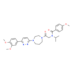 ChemSpider 2D Image | N-(2-{4-[6-(3,4-Dimethoxyphenyl)-3-pyridazinyl]-1,4-diazepan-1-yl}-2-oxoethyl)-N-isopropyl-4-methoxybenzamide | C30H37N5O5