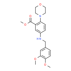 ChemSpider 2D Image | Methyl 5-[(3,4-dimethoxybenzyl)amino]-2-(4-morpholinyl)benzoate | C21H26N2O5