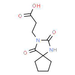 ChemSpider 2D Image | 3-(2,4-Dioxo-1,3-diazaspiro[4.4]non-3-yl)propanoic acid | C10H14N2O4