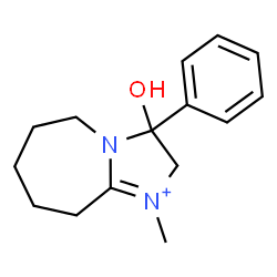 ChemSpider 2D Image | 3-Hydroxy-1-methyl-3-phenyl-2,5,6,7,8,9-hexahydro-3H-imidazo[1,2-a]azepin-1-ium | C15H21N2O