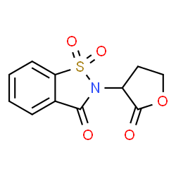 ChemSpider 2D Image | 2-(2-Oxotetrahydro-3-furanyl)-1,2-benzothiazol-3(2H)-one 1,1-dioxide | C11H9NO5S