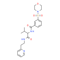 ChemSpider 2D Image | N-(3-Methyl-1-oxo-1-{[2-(2-pyridinyl)ethyl]amino}-2-butanyl)-3-(4-morpholinylsulfonyl)benzamide | C23H30N4O5S