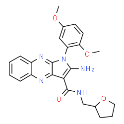 ChemSpider 2D Image | 2-Amino-1-(2,5-dimethoxyphenyl)-N-(tetrahydro-2-furanylmethyl)-1H-pyrrolo[2,3-b]quinoxaline-3-carboxamide | C24H25N5O4