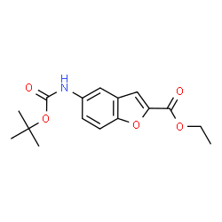 ChemSpider 2D Image | ethyl 5-((tert-butoxycarbonyl)amino)benzofuran-2-carboxylate | C16H19NO5