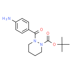 ChemSpider 2D Image | tert-Butyl 2-(4-aminobenzoyl)tetrahydropyridazine-1(2H)-carboxylate | C16H23N3O3