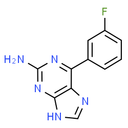 ChemSpider 2D Image | 6-(3-Fluorophenyl)-3H-purin-2-amine | C11H8FN5