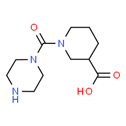 ChemSpider 2D Image | 1-(1-Piperazinylcarbonyl)-3-piperidinecarboxylic acid | C11H19N3O3