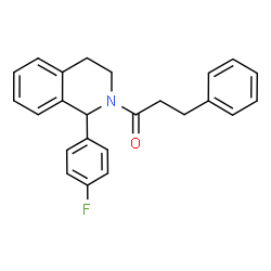 ChemSpider 2D Image | 1-[1-(4-Fluorophenyl)-3,4-dihydro-2(1H)-isoquinolinyl]-3-phenyl-1-propanone | C24H22FNO