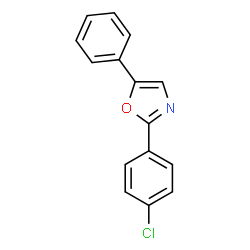 ChemSpider 2D Image | 2-(4-Chlorophenyl)-5-phenyl-1,3-oxazole | C15H10ClNO