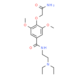 ChemSpider 2D Image | 4-(2-Amino-2-oxoethoxy)-N-[2-(diethylamino)ethyl]-3,5-dimethoxybenzamide | C17H27N3O5