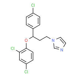 ChemSpider 2D Image | 1-[3-(4-Chlorophenyl)-3-(2,4-dichlorophenoxy)propyl]-1H-imidazole | C18H15Cl3N2O