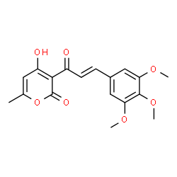 ChemSpider 2D Image | 4-Hydroxy-6-methyl-3-[(2E)-3-(3,4,5-trimethoxyphenyl)-2-propenoyl]-2H-pyran-2-one | C18H18O7