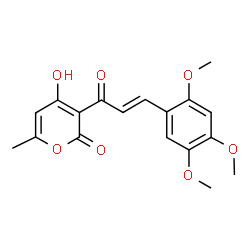 ChemSpider 2D Image | 4-Hydroxy-6-methyl-3-[(2E)-3-(2,4,5-trimethoxyphenyl)-2-propenoyl]-2H-pyran-2-one | C18H18O7