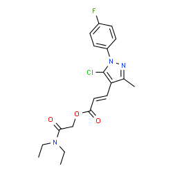 ChemSpider 2D Image | 2-(Diethylamino)-2-oxoethyl (2E)-3-[5-chloro-1-(4-fluorophenyl)-3-methyl-1H-pyrazol-4-yl]acrylate | C19H21ClFN3O3