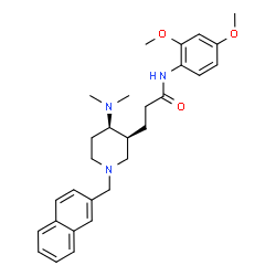 ChemSpider 2D Image | N-(2,4-Dimethoxyphenyl)-3-[(3S,4R)-4-(dimethylamino)-1-(2-naphthylmethyl)-3-piperidinyl]propanamide | C29H37N3O3
