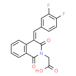 ChemSpider 2D Image | [(4Z)-4-(3,4-Difluorobenzylidene)-1,3-dioxo-3,4-dihydro-2(1H)-isoquinolinyl]acetic acid | C18H11F2NO4
