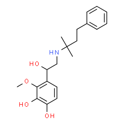 ChemSpider 2D Image | 4-{1-Hydroxy-2-[(2-methyl-4-phenyl-2-butanyl)amino]ethyl}-3-methoxy-1,2-benzenediol | C20H27NO4