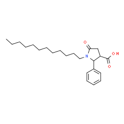 ChemSpider 2D Image | 1-Dodecyl-5-oxo-2-phenyl-3-pyrrolidinecarboxylic acid | C23H35NO3