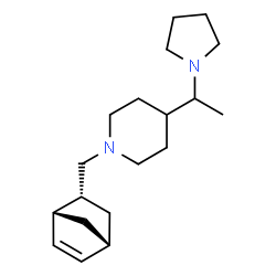 ChemSpider 2D Image | 1-[(1R,2R,4R)-Bicyclo[2.2.1]hept-5-en-2-ylmethyl]-4-[1-(1-pyrrolidinyl)ethyl]piperidine | C19H32N2
