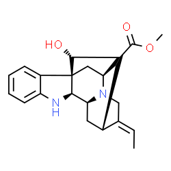 ChemSpider 2D Image | Methyl (2alpha,7beta,17S,19E)-17-hydroxy-2,7-dihydro-7,17-cyclosarpagan-16-carboxylate | C21H24N2O3