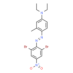 ChemSpider 2D Image | 4-((2,6-Dibromo-4-nitrophenyl)azo)-N,N-diethyl-m-toluidine | C17H18Br2N4O2