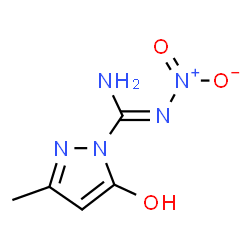 ChemSpider 2D Image | 5-Hydroxy-3-methyl-N-nitro-1H-pyrazole-1-carboximidamide | C5H7N5O3