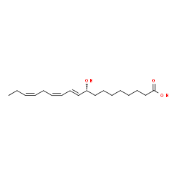 ChemSpider 2D Image | (9R,10E,12Z,15Z)-9-Hydroxy-10,12,15-octadecatrienoic acid | C18H30O3