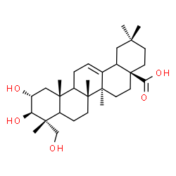 ChemSpider 2D Image | (2alpha,3beta,5xi,9xi,18xi)-2,3,23-Trihydroxyolean-12-en-28-oic acid | C30H48O5