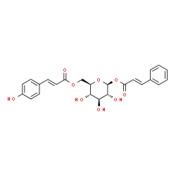 ChemSpider 2D Image | 6-O-[(2E)-3-(4-Hydroxyphenyl)-2-propenoyl]-1-O-[(2E)-3-phenyl-2-propenoyl]-beta-D-glucopyranose | C24H24O9