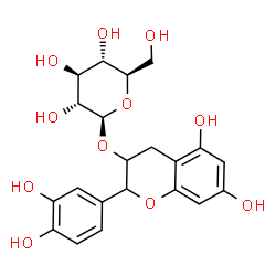 ChemSpider 2D Image | 2-(3,4-Dihydroxyphenyl)-5,7-dihydroxy-3,4-dihydro-2H-chromen-3-yl beta-D-glucopyranoside | C21H24O11