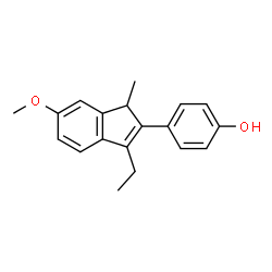 ChemSpider 2D Image | 4-(3-Ethyl-6-methoxy-1-methyl-1H-inden-2-yl)phenol | C19H20O2
