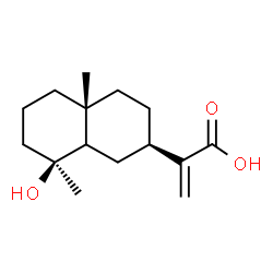 ChemSpider 2D Image | 2-[(2R,4aR,8S)-8-Hydroxy-4a,8-dimethyldecahydro-2-naphthalenyl]acrylic acid | C15H24O3