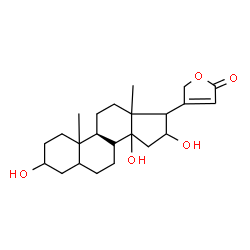 ChemSpider 2D Image | (8xi,10xi,13xi,14xi,17xi)-3,14,16-Trihydroxycard-20(22)-enolide | C23H34O5