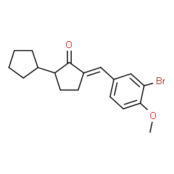 ChemSpider 2D Image | (3E)-3-(3-Bromo-4-methoxybenzylidene)-1,1'-bi(cyclopentyl)-2-one | C18H21BrO2