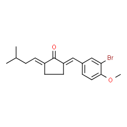 ChemSpider 2D Image | (2E,5E)-2-(3-Bromo-4-methoxybenzylidene)-5-(3-methylbutylidene)cyclopentanone | C18H21BrO2