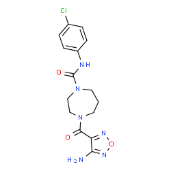 ChemSpider 2D Image | 4-[(4-Amino-1,2,5-oxadiazol-3-yl)carbonyl]-N-(4-chlorophenyl)-1,4-diazepane-1-carboxamide | C15H17ClN6O3