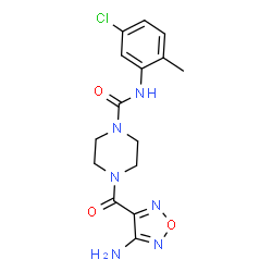 ChemSpider 2D Image | 4-[(4-Amino-1,2,5-oxadiazol-3-yl)carbonyl]-N-(5-chloro-2-methylphenyl)-1-piperazinecarboxamide | C15H17ClN6O3