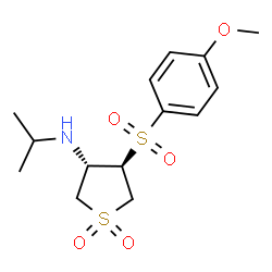 ChemSpider 2D Image | (3S,4R)-N-Isopropyl-4-[(4-methoxyphenyl)sulfonyl]tetrahydro-3-thiophenamine 1,1-dioxide | C14H21NO5S2